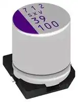 100SXV27MX: Polymer Aluminium Electrolytic Capacitor, 27 µF, 100 V, Radial Can - SMD, 0.04 ohm