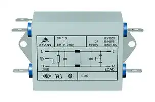 B84114D0000B060 — Power Line Filter, Medical, 250 VAC, 6 A, Single Phase, 1 Stage, Chassis Mount