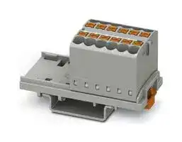 3273022: Panel Mount Barrier Terminal Block, Grey, NS35, 24 A, 690 V, 12 Pole, Push In, 12 AWG