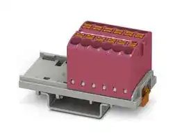 3273039: Panel Mount Barrier Terminal Block, Pink, NS35, 24 A, 690 V, 12 Pole, Push In, 12 AWG