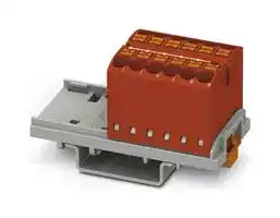 3273026: Panel Mount Barrier Terminal Block, Red, NS35, 24 A, 690 V, 12 Pole, Push In, 12 AWG