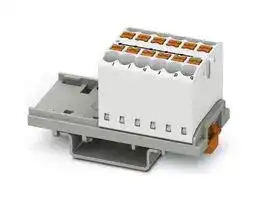 3273034: Panel Mount Barrier Terminal Block, White, NS35, 24 A, 690 V, 12 Pole, Push In, 12 AWG