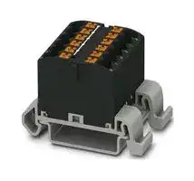 3273168: Panel Mount Barrier Terminal Block, Black, NS35A, 24 A, 690 V, 12 Pole, Push In, 12 AWG