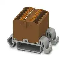3273164: Panel Mount Barrier Terminal Block, Brown, NS35A, 24 A, 690 V, 12 Pole, Push In, 12 AWG