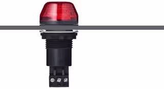 800502313: Beacon, Flashing / Steady, Red, 240 VAC, IP65, 18 mm H, 30 mm Lens, IBS M22 Series