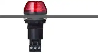 800502313: Beacon, Flashing / Steady, Red, 240 VAC, IP65, 18 mm H, 30 mm Lens, IBS M22 Series