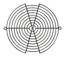 MC32796: Fan Finger Guard, Steel - Wire Form, 150mm Axial Fans, 162 mm, Bright Nickel Chrome