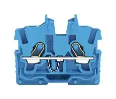 2050-304: DIN Rail Mount Terminal Block, 2 Ways, 24 AWG, 16 AWG, 1 mm², Push In, 13.5 A