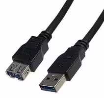 2490A-0.5: USB Cable, Type A Plug to Type A Receptacle, 500 mm, 1.64 ft, USB 3.0