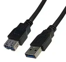 2490A-0.5: USB Cable, Type A Plug to Type A Receptacle, 500 mm, 1.64 ft, USB 3.0