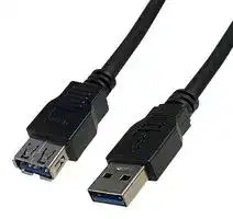 2490A-3: USB Cable, Type A Plug to Type A Receptacle, 3 m, 9.8 ft, USB 3.0