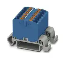 3273156: Panel Mount Barrier Terminal Block, Blue, NS35A, 24 A, 690 V, 12 Pole, Push In, 12 AWG