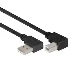 CABLK90RA-LB-3M: USB Cable, 90° Type A Plug to 90° Type B Plug, 3 m, 9.8 ft, USB 2.0, Black