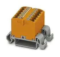 3273172: Panel Mount Barrier Terminal Block, Orange, NS35A, 24 A, 690 V, 12 Pole, Push In, 12 AWG