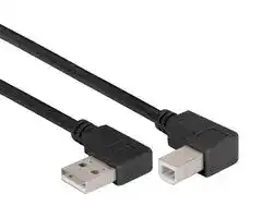 CABLK90RA-RB-2M: USB Cable, 90° Type A Plug to 90° Type B Plug, 2 m, 6.6 ft, USB 2.0, Black