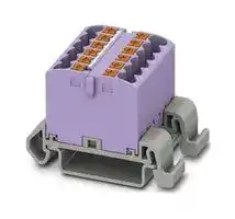 3273170: Panel Mount Barrier Terminal Block, Violet, NS35A, 24 A, 690 V, 12 Pole, Push In, 12 AWG