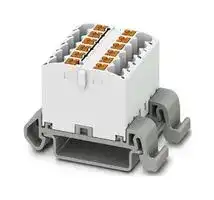3273166: Panel Mount Barrier Terminal Block, White, NS35A, 24 A, 690 V, 12 Pole, Push In, 12 AWG