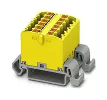 3273160: Panel Mount Barrier Terminal Block, Yel/Blk, NS35A, 24 A, 690 V, 12 Pole, Push In, 12 AWG
