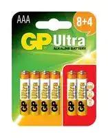 GPPCA24AU072: Battery, 1.5 V, AAA, Alkaline, Raised Positive and Flat Negative, 12