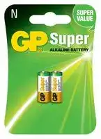 GPPCA910A002: Battery, 1.5 V, N, Alkaline, Raised Positive and Flat Negative, 2