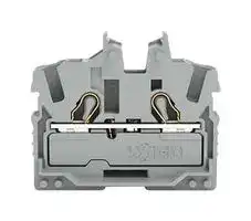 2052-301: DIN Rail Mount Terminal Block, 2 Ways, 22 AWG, 12 AWG, 2.5 mm², Push In, 24 A