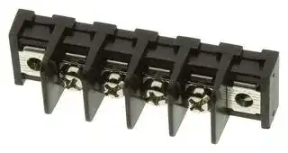 MC001352: Panel Mount Barrier Terminal Block, 1 Row, 4 Ways, 22 AWG, 14 AWG, 9.5 mm, 20 A