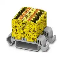 3273174: Panel Mount Barrier Terminal Block, Yel/Blk, NS35A, 24 A, 690 V, 12 Pole, Push In, 12 AWG