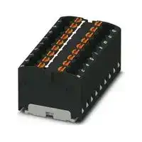 3002783: Panel Mount Barrier Terminal Block, Black, 17.5 A, 450 V, 18 Pole, Push In, 14 AWG