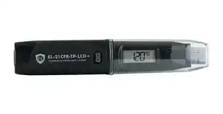 EL-21CFR-TP-LCD+: Data Logger, -40 to 125°C Measurement Range, Temperature Probe, 1 Channel, 32510 Samples, USB, LCD