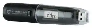EL-21CFR-1-LCD: Data Logger, -35 to +80°C Measurement Range, Temperature, 1 Channel, 16379 Samples, USB, LCD