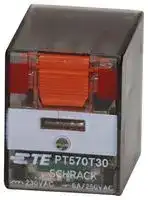 PT570T30: Power Relay, 4PDT, 230 VAC, 6 A, PT Series, Socket, Non Latching
