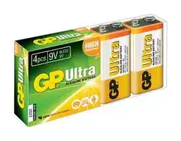 GPPVA9VAU075: Battery, 9 V, PP3, Alkaline, Snap Contact, 4