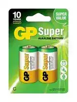 GPPCA14AS001: Battery, 1.5 V, C, Alkaline, Raised Positive and Flat Negative, 2