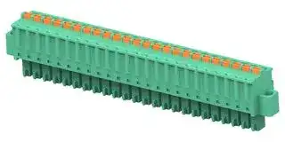 2-2842506-4: Pluggable Terminal Block, w/ Flange, Green, 3.81 mm, 24 Ways, 28 AWG, 16 AWG, 1.3 mm², Push In