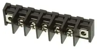 MC001353: Panel Mount Barrier Terminal Block, 1 Row, 5 Ways, 22 AWG, 14 AWG, 9.5 mm, 20 A