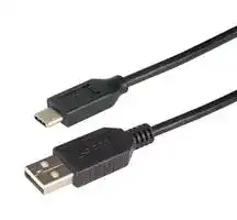 CAU2CA-03M: USB Cable, Type A Plug to Type C Plug, 300 mm, 11.8 ft, USB 2.0, Black