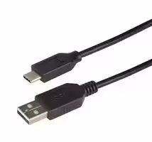 CAU2CA-05M: USB Cable, Type A Plug to Type C Plug, 500 mm, 19.7 ft, USB 2.0, Black