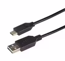 CAU2CA-1M: USB Cable, Type A Plug to Type C Plug, 1 m, 3.3 ft, USB 2.0, Black