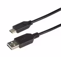CAU2CA-2M: USB Cable, Type A Plug to Type C Plug, 2 m, 6.6 ft, USB 2.0, Black