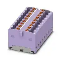 3002786: Panel Mount Barrier Terminal Block, Violet, 17.5 A, 450 V, 18 Pole, Push In, 14 AWG