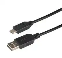 CAU2CA-3M: USB Cable, Type A Plug to Type C Plug, 3 m, 9.8 ft, USB 2.0, Black