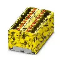 3002797: Panel Mount Barrier Terminal Block, Yellow, Black, 17.5 A, 450 V, 18 Pole, Push In, 14 AWG