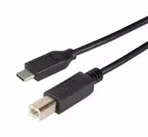 CAU2CB-2M: USB Cable, Type B Plug to Type C Plug, 2 m, 6.6 ft, USB 2.0, Black
