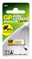 GPPBA23AF000: Battery, 12 V, A23, Alkaline, 38 mAh, Raised Positive and Flat Negative, 1
