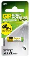 GPPBA27AF007: Battery, 12 V, A27, Alkaline, 18 mAh, Raised Positive and Flat Negative, 1