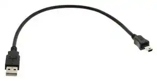 SC-2ANK001F: USB Cable, Type A Plug to Mini Type B Plug, 304.8 mm, 12 ", USB 2.0, Black