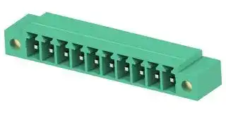 1-2842510-0: Terminal Block, 1Row, Green, w/ Flange, Header, 3.81 mm, 10 Ways, 8 A, 300 V