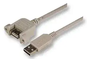 UPMAA-05M: USB Cable, Type A Plug to Type A Receptacle, 500 mm, 19.7 ", USB 2.0, Grey
