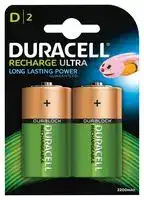 ACCU D2: Rechargeable Battery, Ultra-Rechargable, Pack of 2, 1.2 V, Nickel Metal Hydride, 2.2 Ah, D