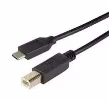 CAU2CB-3M: USB Cable, Type B Plug to Type C Plug, 3 m, 9.8 ft, USB 2.0, Black